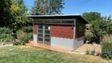 Erin Miller ordered this shed kit in mid-May and by early July she had a new space in her backyard to use as an office.