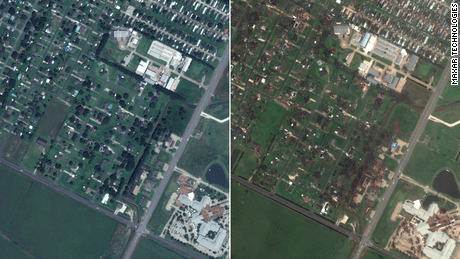 Before and after satellite images show widespread destruction from Hurricane Laura
