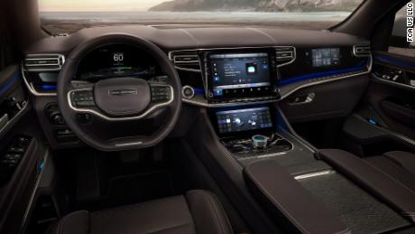 The Grand Wagoneer concept has a touchscreen just for the passenger to use. 