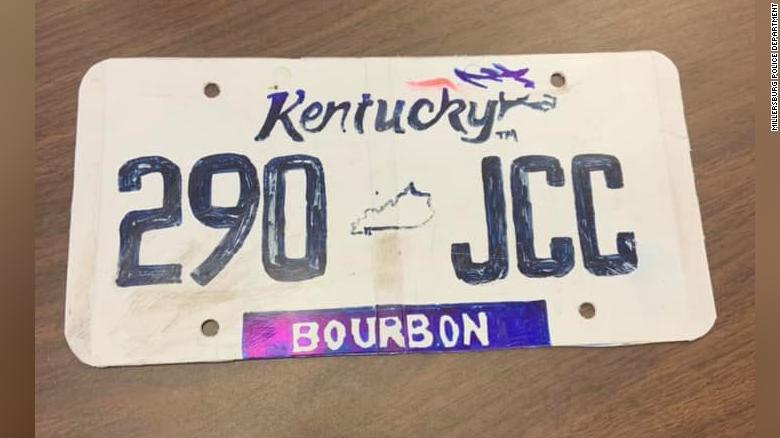 Kentucky driver failed to fool police with hand-drawn license plate