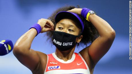 Naomi Osaka of Japan speaks after winning her Women&#39;s Singles semifinal match at the 2020 US Open on September 10, 2020