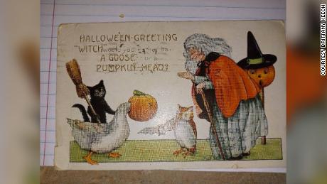 The postcard arrived just in time for Halloween.