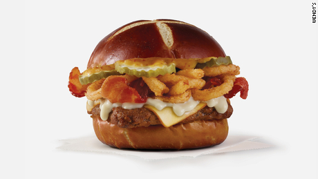Wendy&#39;s new Pretzel Bacon Pub Cheeseburger is now available. 