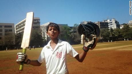 A young Jaiswal celebrates another fine innings 