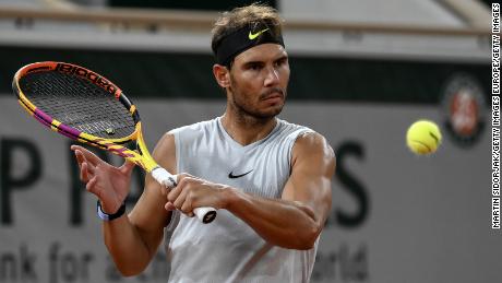 Nadal trains ahead of the French Open.