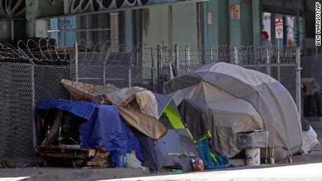 Homeless encampment seen on Monday, April 13, 2020, in San Francisco.