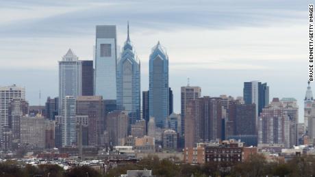  A general view of the Philadelphia city skyline 
