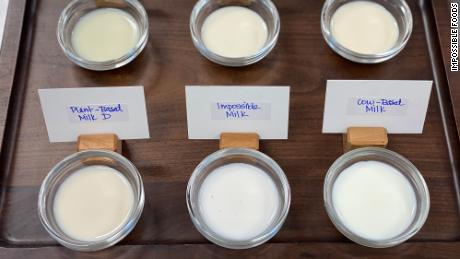 Impossible showcased a prototype of its plant-based milk during a virtual conference all on Tuesday. 