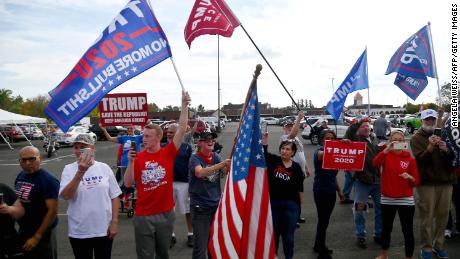 Supporters of President Donald Trump in Bristol, Pennsylvania, on October 24, 2020.