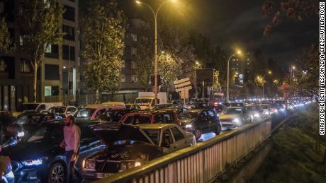 People travelled in and out of the French capital on Thursday before the new restrictions were imposed.