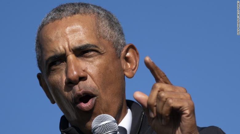 'Shoot your shot': Obama nails three-pointer while campaigning with Biden in Michigan