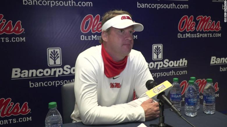 Ole Miss football coach 'couldn't care less' whether his son ever plays after player's injury in practice