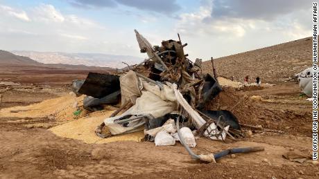 بقایای یک روستا در Khirbet Humsa در کرانه باختری در 4 نوامبر.