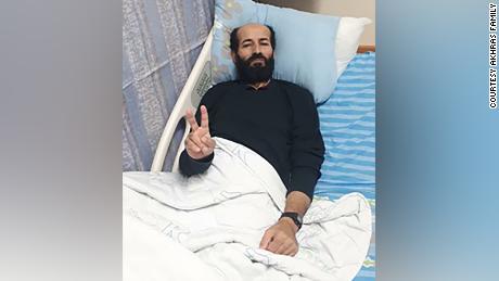 Maher al-Akhras in an Israeli hospital on November 6.