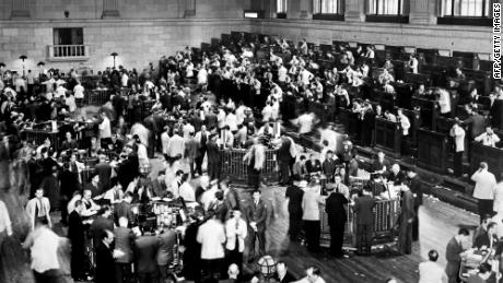 A file photo of the New York Stock Exchange during the crash of 1929.