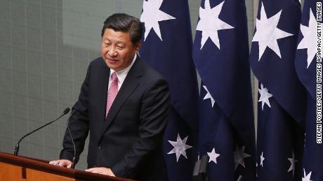 Chinese President Xi Jinping addresses the Australian government in the House of Representatives at Parliament House on November 17, 2014 in Canberra, Australia.