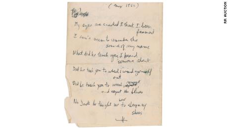 شعرهای منتشر نشده قبلی توسط باب دیلن در سال 1962 نوشته شده است.
