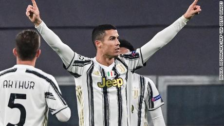 Juventus & # 39; Cristiano Ronaldo feiert nach einem Ausgleich.