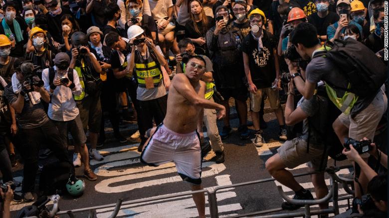 Hong Kong protester gets 21 months in prison for throwing eggs as city's judiciary comes under pressure to take hard line