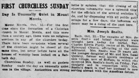 &quot;Churchless&quot; Sundays left towns quiet in 1918. 