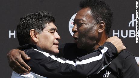 Diego Maradona und Pele wurden nach ihrer aktiven Karriere Freunde. 