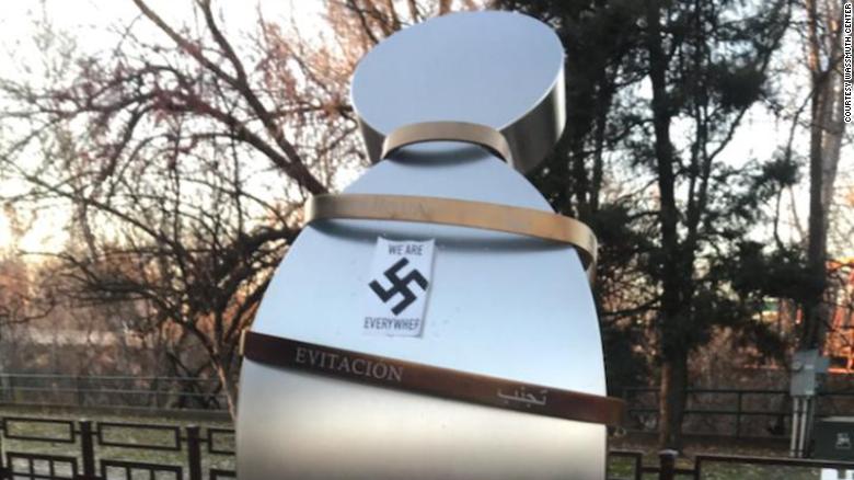 Anne Frank memorial vandalized with swastikas