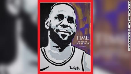 Time&#39;s cover for Athlete of the Year features a painting of LeBron James by 14-year-old Tyler Gordon
