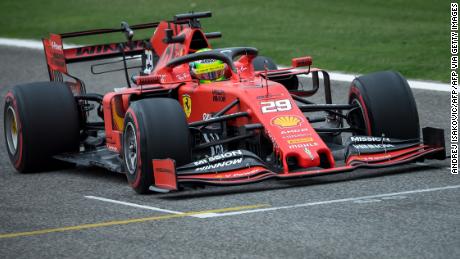 Mission Winnow branding featured prominently on Ferrari&#39;s car in Bahrain last year.