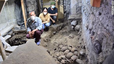 Archaeologists discover over 100 skulls at Aztec site in Mexico City