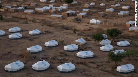 Part of the Umm Rakouba refugee camp, hosting people who fled the conflict in the Tigray region of Ethiopia, in Gedaref, eastern Sudan, on Monday, December 14.