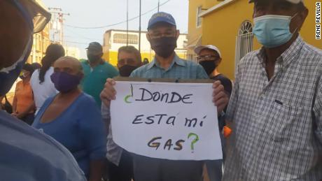 A protest for gas shortages in Punto Fijo, Venezuela on November 27.