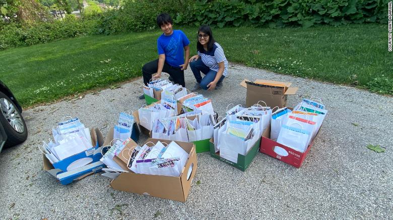A high school student and her brother are helping seniors feel less lonely with notes and care packages