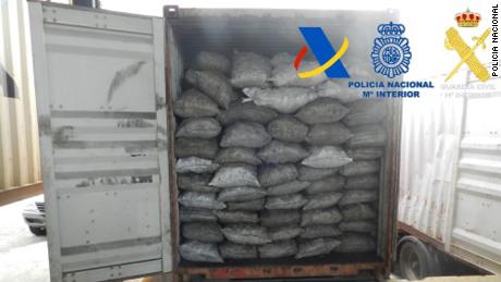The drugs were hidden inside a container of charcoal sent from Paraguay.