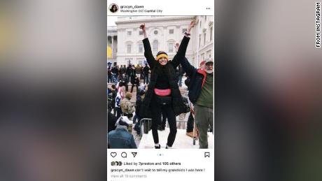 An Instagram photo posted by Gracyn Courtright shows her on Capitol grounds and was included in federal court records.