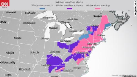 Winter storm watches and warniings through Tuesday