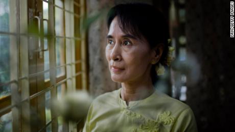 YANGON, MYANMAR - DECEMBER 08: Myanmar democracy icon Aung San Suu Kyi poses for a portrait at the National League for Democracy (NLD) headquarters in Yangon on December 8, 2010 in Yangon, Myanmar. On the evening of 13 November 2010, Aung San Suu Kyi was released from house arrest. The Nobel Peace Prize laureate had been detained for 15 of the past 21 years. (Photo by Drn/Getty Images)
