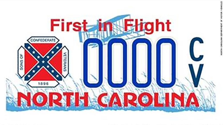 North Carolina discontinues license plates with Confederate battle flag