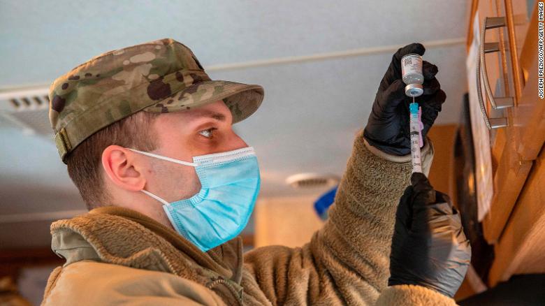 Use of troops in vaccination effort is off to a slow start