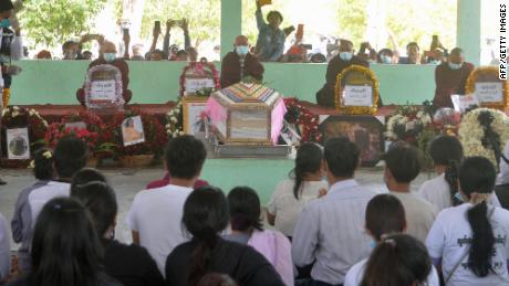 Mya Thweh Thweh Khine&#39;s funeral in Naypyidaw on February 21.