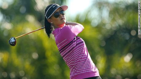 Michelle Wie spielt während des Els for Autism Pro-Am im PGA National Golf Club am 10. März 2014 in Palm Beach, Florida. 