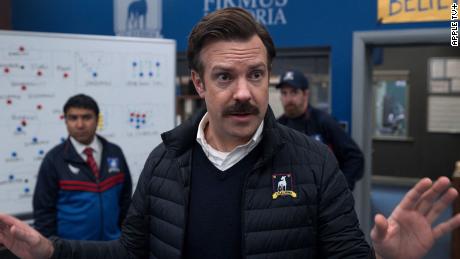 Jason Sudeikis in &quot;Ted Lasso,&quot; now streaming on Apple TV+.