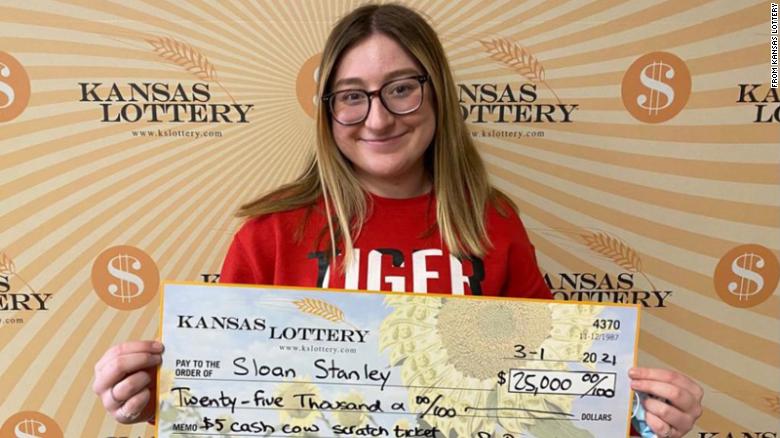 An 18-year-old wins $  25,000 on her very first lottery ticket