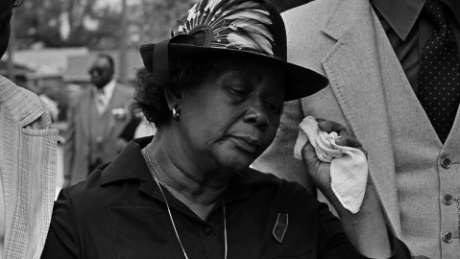 Beulah Mae Donald attends the funeral for her son, Michael Donald.