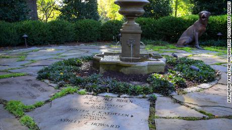 When she was second lady, Jill Biden helped create the Family Heritage Garden of the Vice President, where all occupants and their family members -- including pets -- are memorialized on the stone pavers around a fountain as seen here 2016.