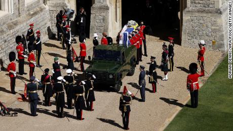Queen Elizabeth bids farewell to Prince Philip at intimate funeral