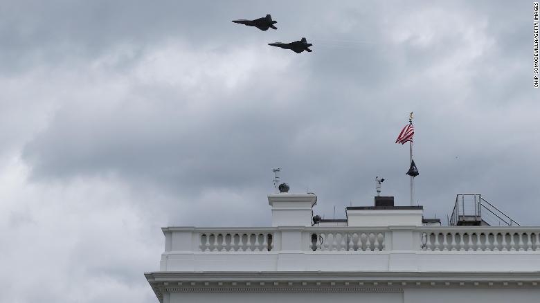 White House press briefing interrupted by flyover for new WWI memorial