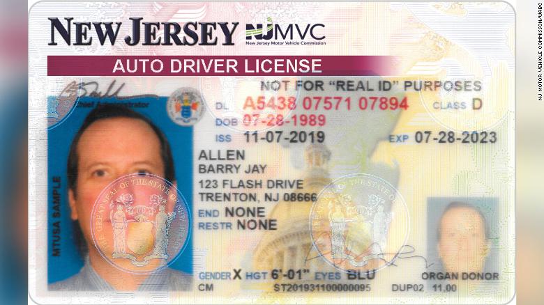 New Jersey adds 'X' gender marker on driver's licenses and other state identification