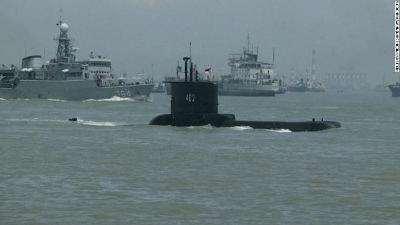 Indonesia races to find missing submarine before it runs out of oxygen on Saturday