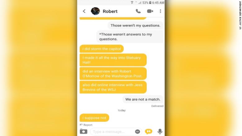 Capitol rioter arrested after being turned in by match on online dating app Bumble