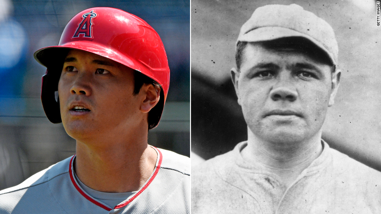 Angels' Shohei Ohtani becomes first pitcher since Babe Ruth to start game while leading MLB in homers